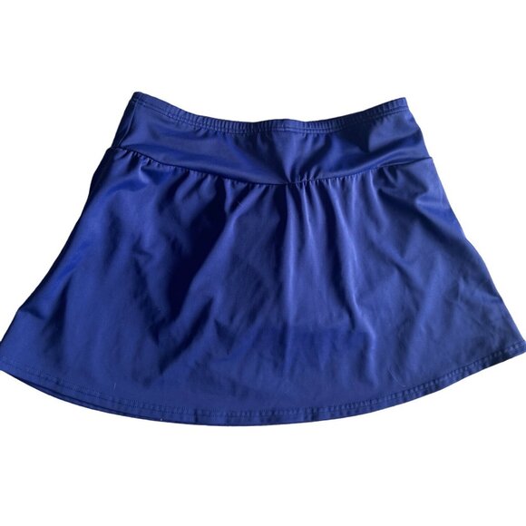 Lands End Womens 8 Blue Swim Skirt Nylon Spandex Travel Vacation Summer - Picture 2 of 11